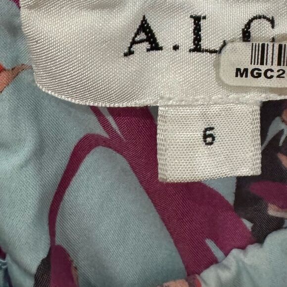 NEW $495 A.L.C. Emilia Printed Midi Dress - Picture 13 of 15